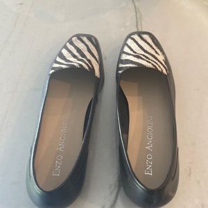 Zebra leather Enzo Angiolini size 8.5 flats